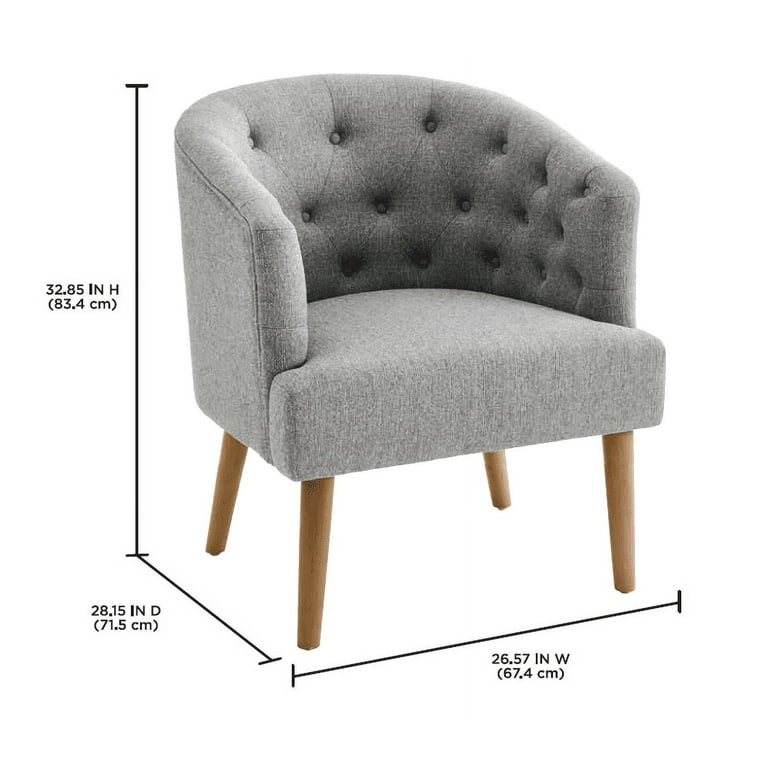 Better Homes Gardens Barrel Accent Chair Gray Linen Fabric