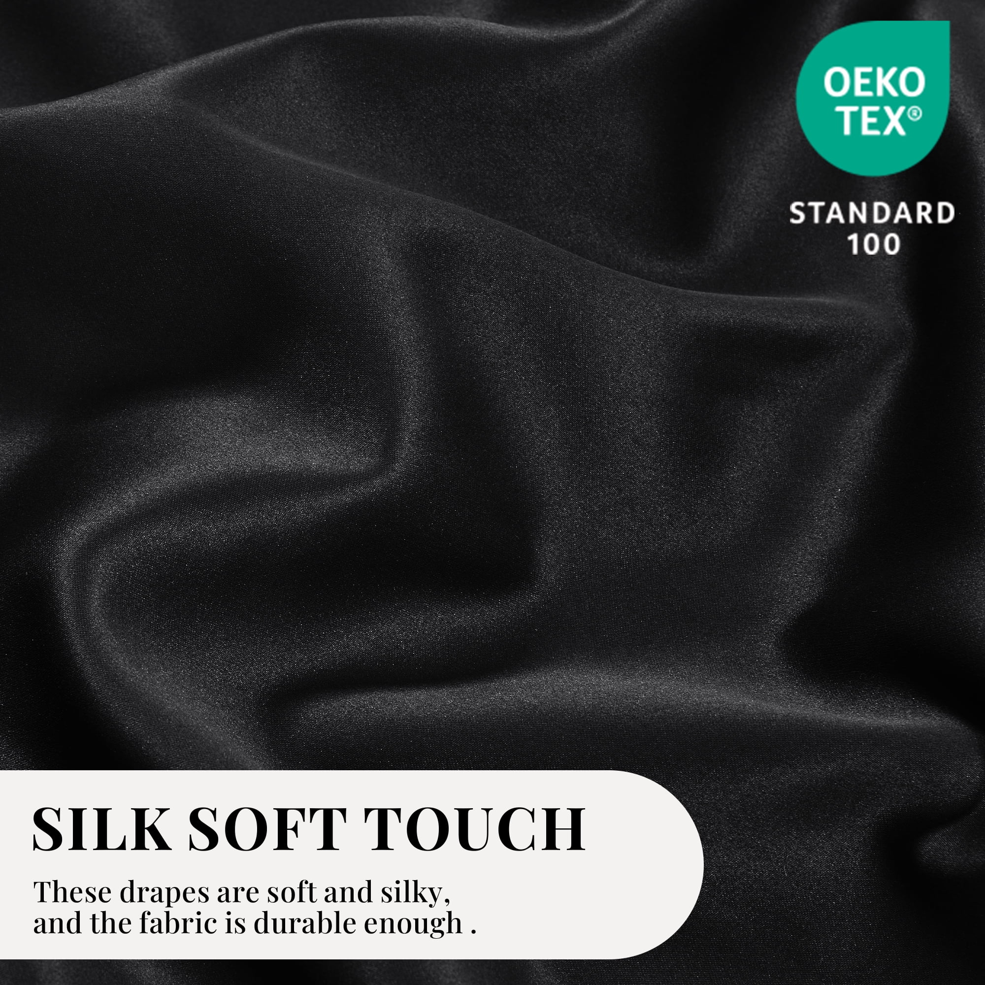 ZOPZO Blackout Curtains with Grommet Top, Black, 52W x 84L Inch, Thermal Insulated Noise Reducing Panels for Bedroom, Living Room, or Office