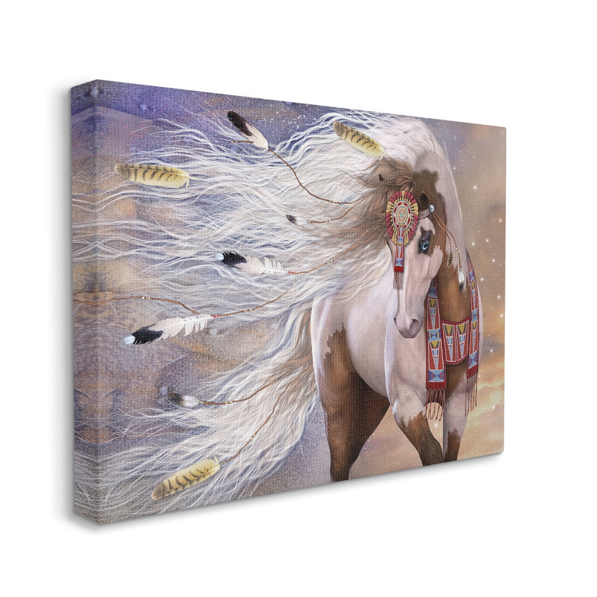Stupell Industries Horse With Feathers Animals & Insects Painting Gallery Wrapped Canvas Art Print Wall Art, 48 x 36