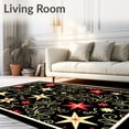 thumbnail image 2 of ODIKA 8'x10' Machine Washable Non-Slip Area Rug, Joyful Yuletide Ornaments with Whimsical Details High Traffic Rug with Pad, Black, 654607, 2 of 8