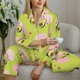 thumbnail image 6 of Lsque Avocado Lovers Pattern Long Sleeve Pajama Set for Women - Soft 2-Piece Sleepwear and Loungewear Set with Pockets, Comfy Nightwear-XX-Large, 6 of 7