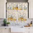 thumbnail image 4 of 3 Piece Kitchen Curtains and Valances Set White Daisy Cafe Curtains 36 Inch Length Spring Floral Elegant Pastoral Botanical Bees Valance & Tier Curtain for Living Room Bedroom 54"x18"+27"x36"*2, 4 of 6