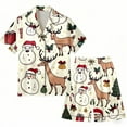 thumbnail image 3 of Yuanlong Men Pajama Sets Christmas Snowman Short Sleeve Lapel Collar Top Shorts 2Pcs Sleepwear Loungewear Funny Nightwear, 3 of 4