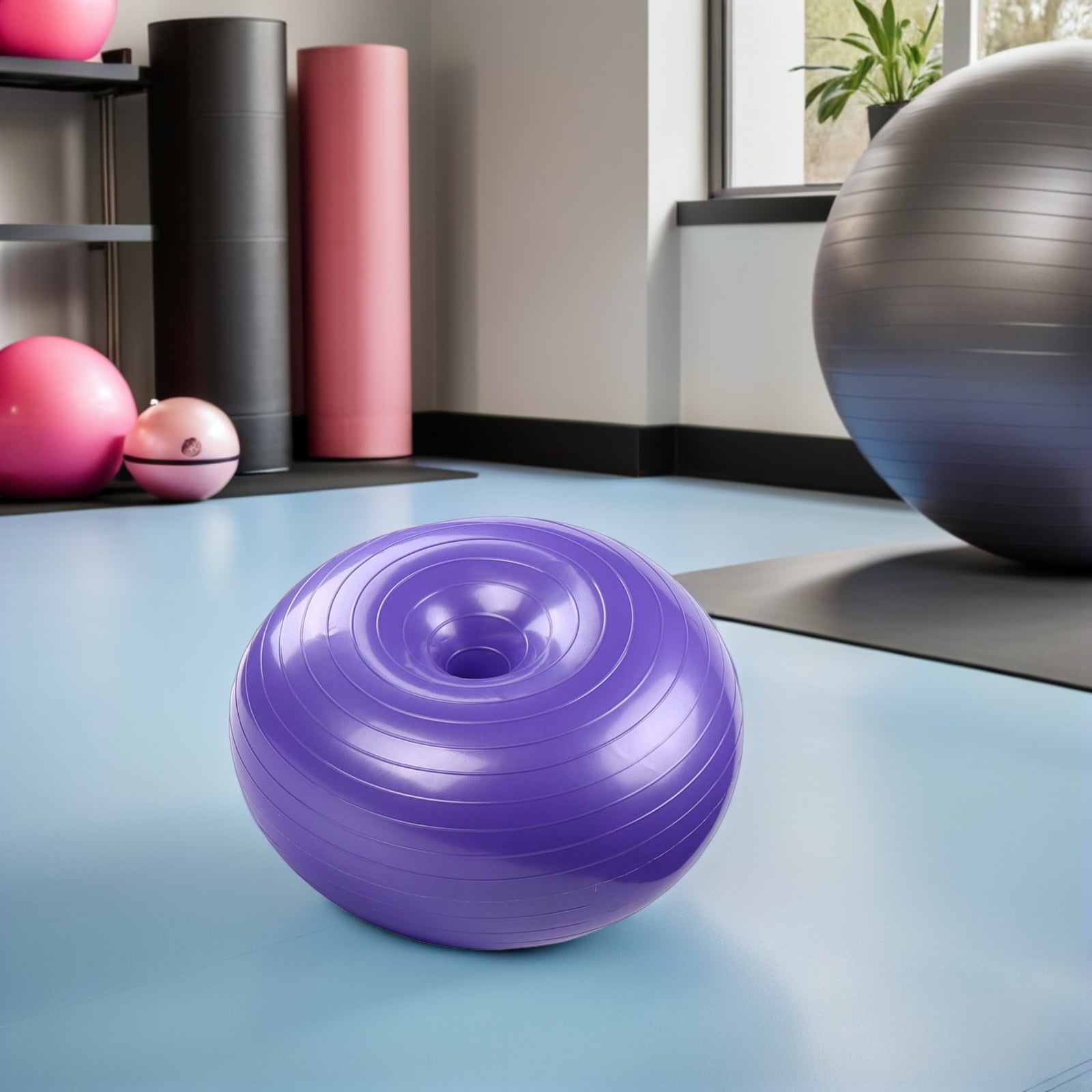 CTIRCHIU Yoga Equipment Exercise Ball Purple PVC Balance Training for Advanced Users 1Pack