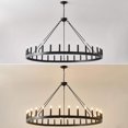 53 Inch Large Black Wagon Wheel Chandelier 30Light Farmhouse Wagon