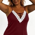 thumbnail image 5 of LEKWK Camisole Tops for Women Plus Size Lace Trim Criss Cross V Neck Tank Tops Spaghetti Strap Loose Fit Comfy Summer Shirts Fashion Going Out Y2K Shirts, 5 of 7