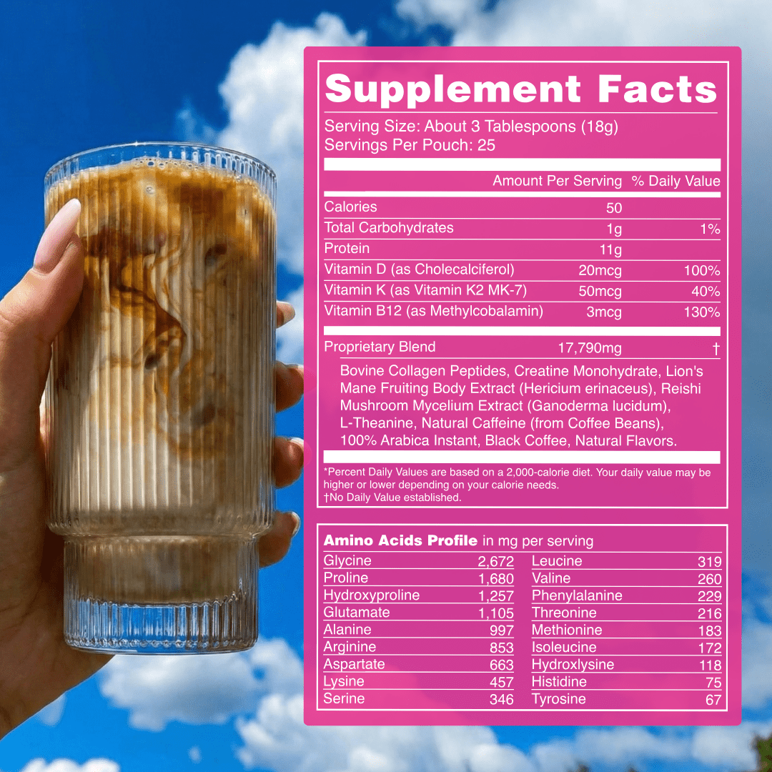 Moment Hot Girl Mushroom Coffee with Collagen Protein & Creatine – Low Acidity Instant Coffee with Chocolatey Notes, Lion’s Mane, Reishi & L-Theanine for Energy, Focus & Mental Clarity – 25 Servings