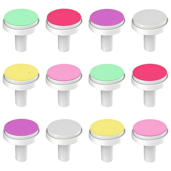 12Pcs Baby Nails File Replacement Heads 6 Grits Grinding Heads For Infant Nails Care Plastic 2 Boxes Included