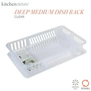 Kitchen Details Medium Dish Rack with Tray in Clear