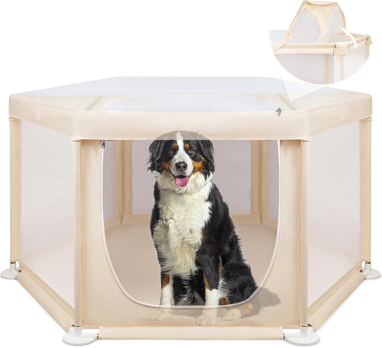 Dog Playpen, 36x36x27inch Puppy Playpen with Gate,for