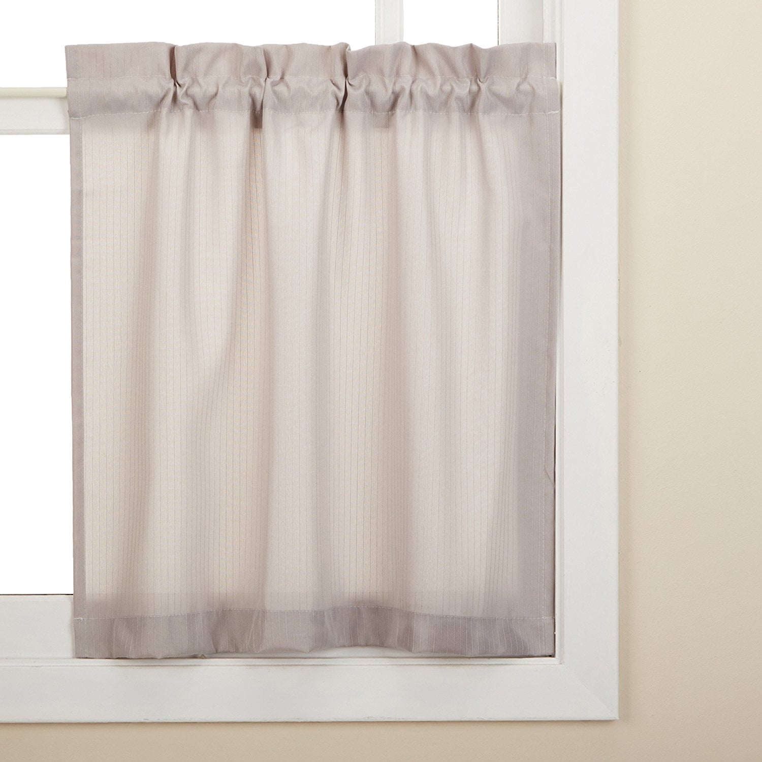 Gray Opaque Solid Ribcord Kitchen Curtains Choice Of Tier Valance Or Swag Walmartcom Walmartcom