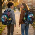 thumbnail image 3 of HELLHERO Cosmic Wolf & Forest Pattern Backpack for Little Boys with Ultra-Soft Breathable School Bag, Scratch Resistant 17 Inch Book Bag for Elementary School Back to School Travel, 3 of 8