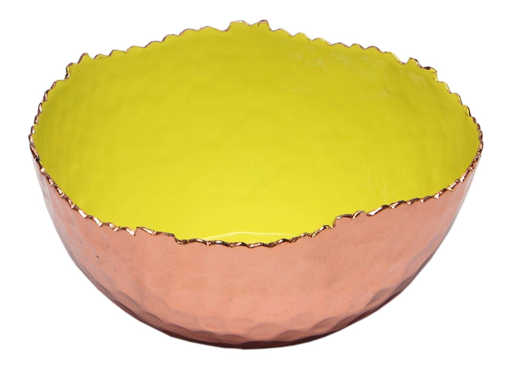 Melange Home Decor Copper Collection, 6inch Oval Bowl, Color Lime