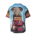 thumbnail image 2 of Fotbe Elephant Sits print Short Sleeve Button Down Shirts for Men Casual Summer Beach Wrinkle Free Shirt-Small, 2 of 7