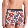 thumbnail image 4 of Men's Boxer Briefs, Stars and Stripes Donut Print Soft Comfy Mens Underwear Boxer Briefs Breathable With Widen Waist, 4 of 7