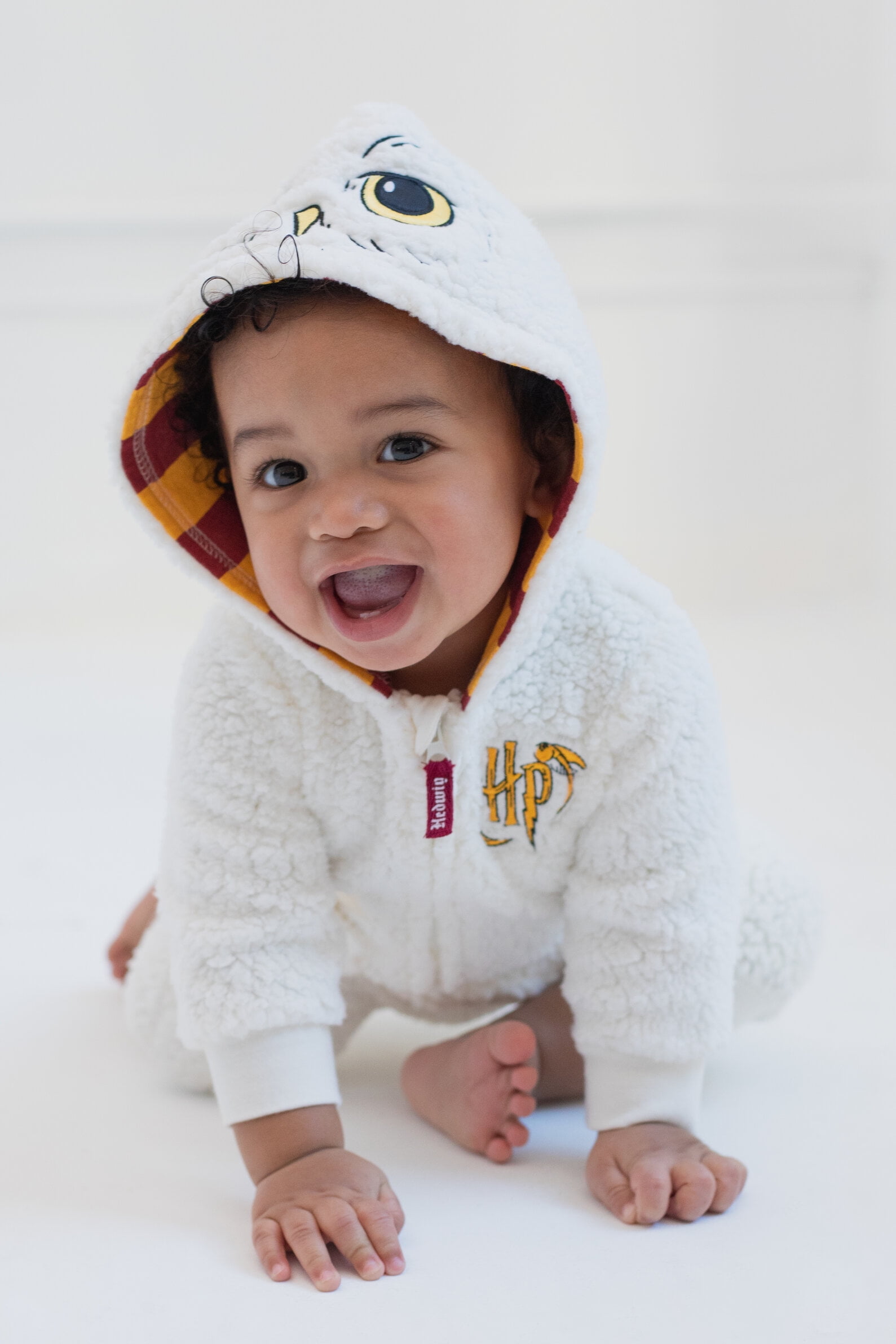 Harry Potter Hedwig Owl Newborn Baby Boys Zip Up Costume Coverall Newborn to Infant