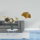 thumbnail image 2 of Escultura decorativa de pared de metal nórdico con diseño abstracto de hojas de ginkgo para comedor, sala de estar, oficina, hotel, restaurante, decor, 2 of 8