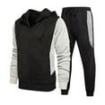 thumbnail image 2 of Men's Hooded Athletic Tracksuit Full Zip Casual Jogging Gym Sweat Suits, 2 of 8