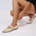 thumbnail image 6 of Pennysue Women Flats Pointy Toe Mary Jane Ballet Shoes Casual Comfortable Walking Shoes Beige 9.5, 6 of 7