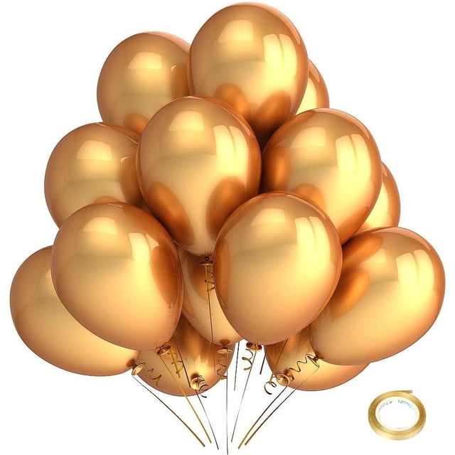 Yanonmyfd Guirnalda de Globos Kit de Arco,50 Piezas Kit de Globos de Fiesta de 18 Pulgadas para Bodas,Fiestas de Cumpleaños,Decoración de Fiestas Navideñas(Azul),Dorado -100pcs