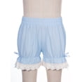 thumbnail image 3 of Haitryli Kids Girls Ruffle Bloomer Shorts Lace Up Safety Short Under Party Dress Dance Short Boyshort Blue 9-10, 3 of 7