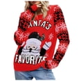 thumbnail image 1 of Zhanying Christmas Chandails en Molleton de Noël pour Femmes, Tricot Léger, Tenue Décontractée, Chandail des Fêtes pour Femmes, Rouge, Col Rond Sweater, 1 of 8