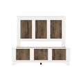thumbnail image 7 of Farmhouse Wooden Full Size Bed Frame, Modern Full Platform Bed Frame with Wooden Strip Decoration, Plywood Slats Support, Heavy Duty for Bedroom, 7 of 7