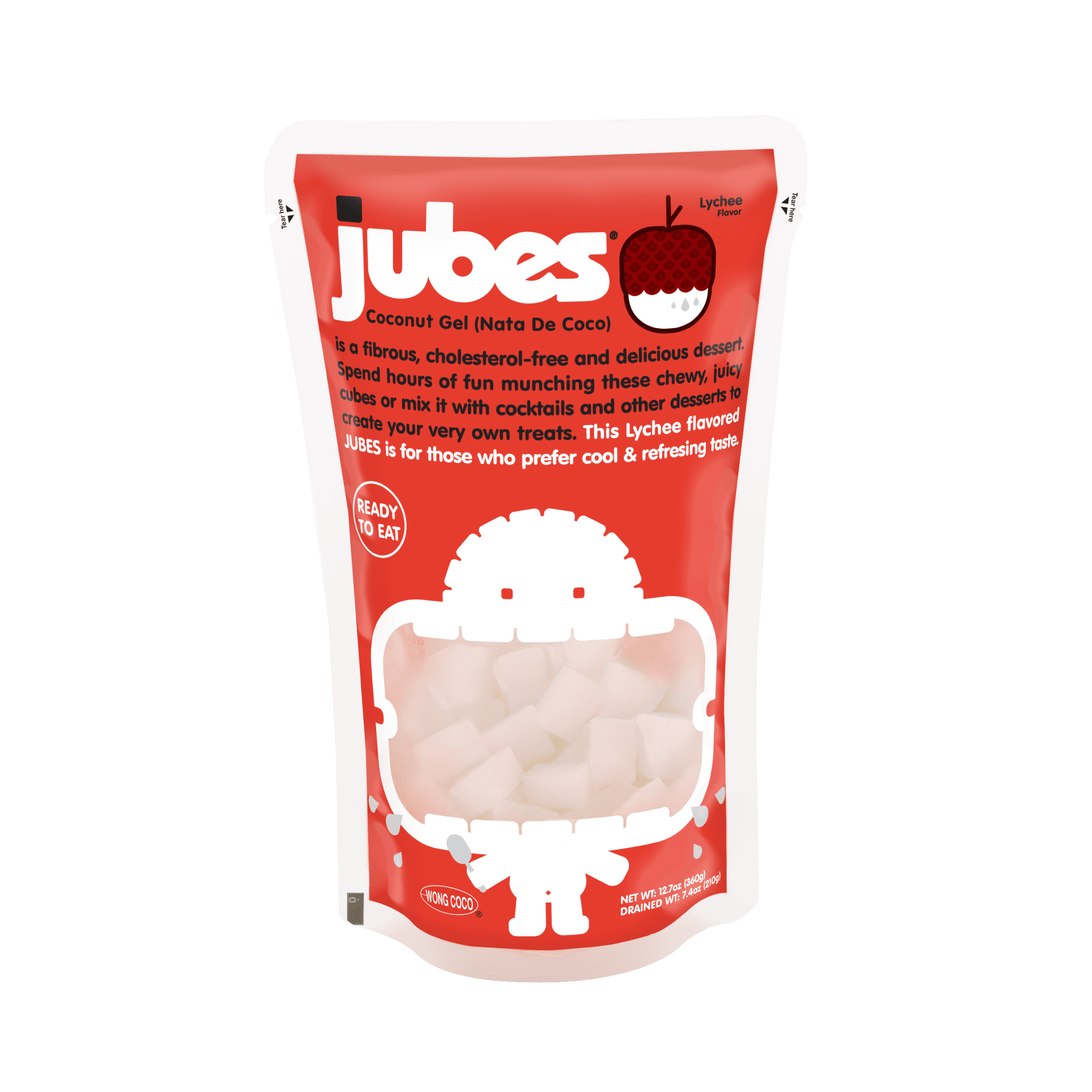 Jubes Nata De Coco - Lychee Coconut Gel - 12.7oz (Pack of 3)