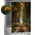 thumbnail image 3 of Small Stall Shower Curtain 36x78 Inch Narrow Half Size Brown Trees Bath Curtains Bathroom Decor Forest Art Decor Spring Summer Nature Leaf Waterproof Fabric Shower Curtain Set with Hooks 36 Inch, 3 of 6