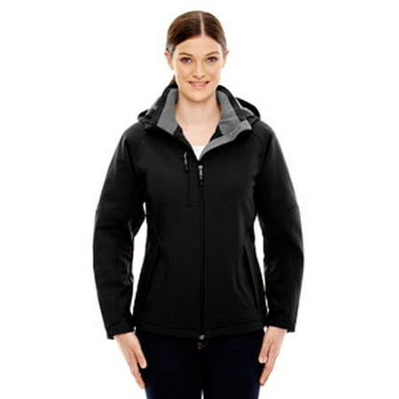 Glacier Soft Shell Jacket Ash City - North End Ladies' Glacier Insulated Three-Layer Fleece Bonded Soft Shell Jacket with Detachable Hood ()