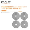 thumbnail image 2 of Set de 4 discos de peso de hierro fundido CAP Barbell de 5 lb, 2 of 5