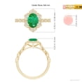 thumbnail image 4 of Angara Natural 1.1 Ct. Emerald with Diamond Vintage Inspired Ring in 14K Yellow Gold for Women (Ring Size: 3), 4 of 9
