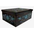 thumbnail image 2 of Black Marble Personalised Jewellery Box for Women Floral Arts, 2 of 2
