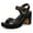 Black, variant on YDN Women Chunky Platform High Heels Sandals Open Toe Buckled Strap Pumps Fashion Evening Dress Shoes Size 7 Green