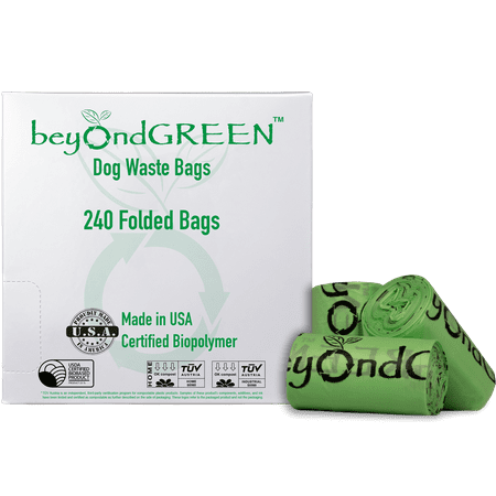 UPC: 0019962410116 | beyondGREEN Plant-Based Dog Poop Waste Bags for Leash Dispenser – 240 Bags – 16 Rolls of 15 Green Bags – 9 in x 12 in