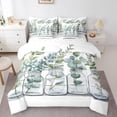 thumbnail image 1 of Spring Green Leaves Comforter Set King Size,Botanical Leaves Bedding Set for Kids Teens,Eucalyptus Leaf (Comforter+Fitted+Flat Sheet+2 Pillowcases+2 Throw Pillow Covers) 7 Pieces Bed Set, 1 of 5