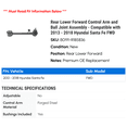 thumbnail image 2 of Rear Lower Forward Control Arm and Ball Joint Assembly - Compatible with 2013 - 2018 Hyundai Santa Fe FWD 2014 2015 2016 2017, 2 of 2