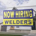 thumbnail image 2 of Now Hiring Welders Welding Jobs 13 oz Heavy Duty Vinyl Banner Welder Jobs Available Help Wanted Sign for Business Advertising Indoor/Outdoor Single-Sided with Metal Grommets (1.5x5 ft, Bl & Ye), 2 of 6