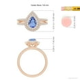 thumbnail image 4 of ANGARA Natural Split Shank Pear Tanzanite and Diamond Double Halo Ring in 14K Rose Gold for Women (Size-7x5mm) | December Birthstone, Anniversary, Jewelry Gift for Women | Natural Tanzanite Ring, 4 of 8