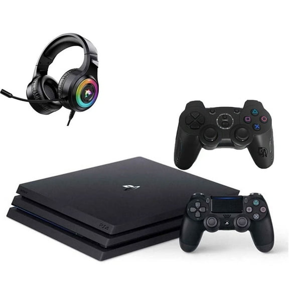 Pre-Owned Sony PlayStation 4 Pro 1TB Gaming Console Black with 2 Controller Included BOLT AXTION Bundle ( )