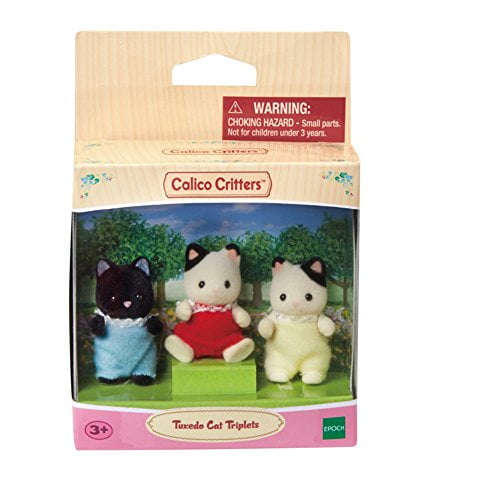 Calico Critters Tuxedo Cat Triplets