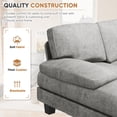 thumbnail image 3 of Homall 105" Modern U-Shape 6 Seat Sectional Sofa, Chenille Fabric Modular Couch, Oversized Sofa with Chaise for Living Room,Light Gray, 3 of 9