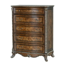 ACME Devany 5-Drawer Transitional Wood & Resin Chest in Rich Cherry