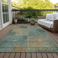 thumbnail image 6 of Addison Rugs Chantille Indoor/Outdoor Transitional Squares Teal Washable Rectangle Rug, 3' x 5', 6 of 6