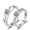 QLJZ022, variant on Womens Adjustable Open Ring Heart Bow Wave Korean Couple Ring Micro Zircon Inlaid Copper Electroplated Ring Anniversary Jewelry Gift for Her and Him