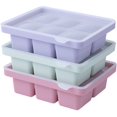 thumbnail image 1 of Cubitos de hielo de 3 piezas, bandeja de silicona para cubitos de hielo con tapa, cubitos de hielo apilables y aptos para lavavajillas para cerveza, vino, whisky, cócteles y golosinas para bebés, sin, 1 of 4