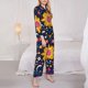 thumbnail image 3 of Fotbe Cinco De Mayo Floral Conjunto de Pijama de Manga Larga para Mujer con Estampado, Ropa de Dormir de 2 Piezas, Conjunto de Casa Suave y Cómodo con Bolsillos-X-Large, 3 of 7