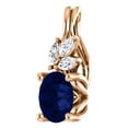 thumbnail image 2 of FB Jewels 14K Rose Gold Blue Sapphire & 1/10 CTW Diamond Pendant, 2 of 3
