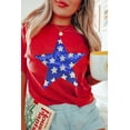 thumbnail image 3 of Red Sequin Star Graphic Crewneck T-Shirt for Women - [ZhiHiMeRi] | (US 18-20)2XL, 3 of 7