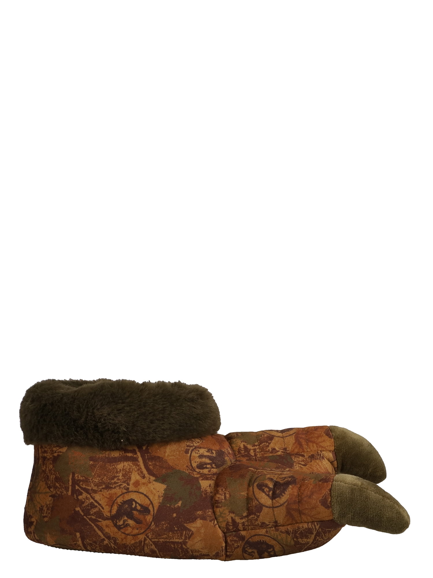 Jurassic World by Universal Boys Dinosaur Claw Plush Camo Slipper